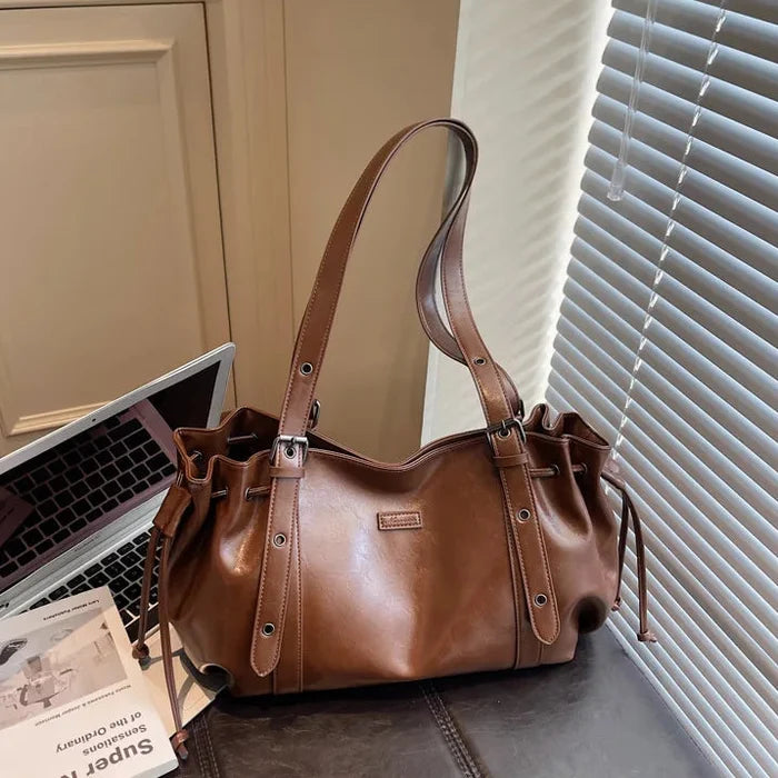 Pleated Large Shoulder Bags - Fashionnsio
