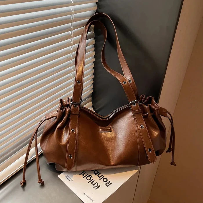 Pleated Large Shoulder Bags - Fashionnsio