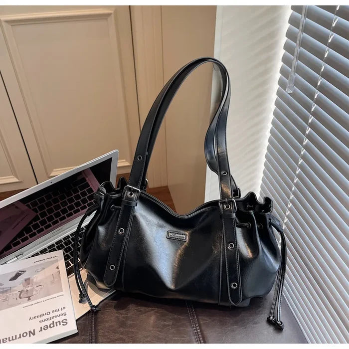 Pleated Large Shoulder Bags - Fashionnsio