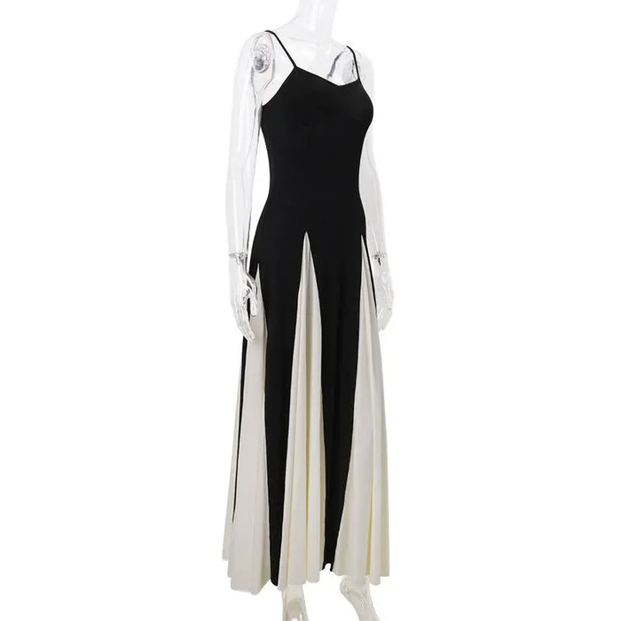 Black White Long Maxi Dress fashionnsio
