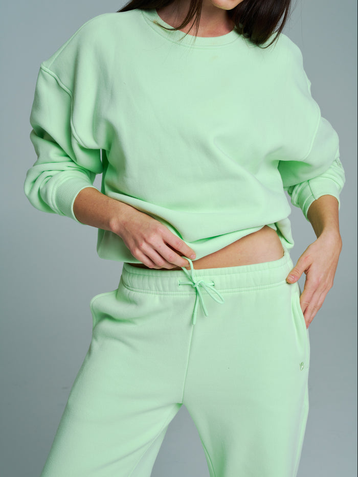 Plush Fleece Crew Pullover - Honeydew