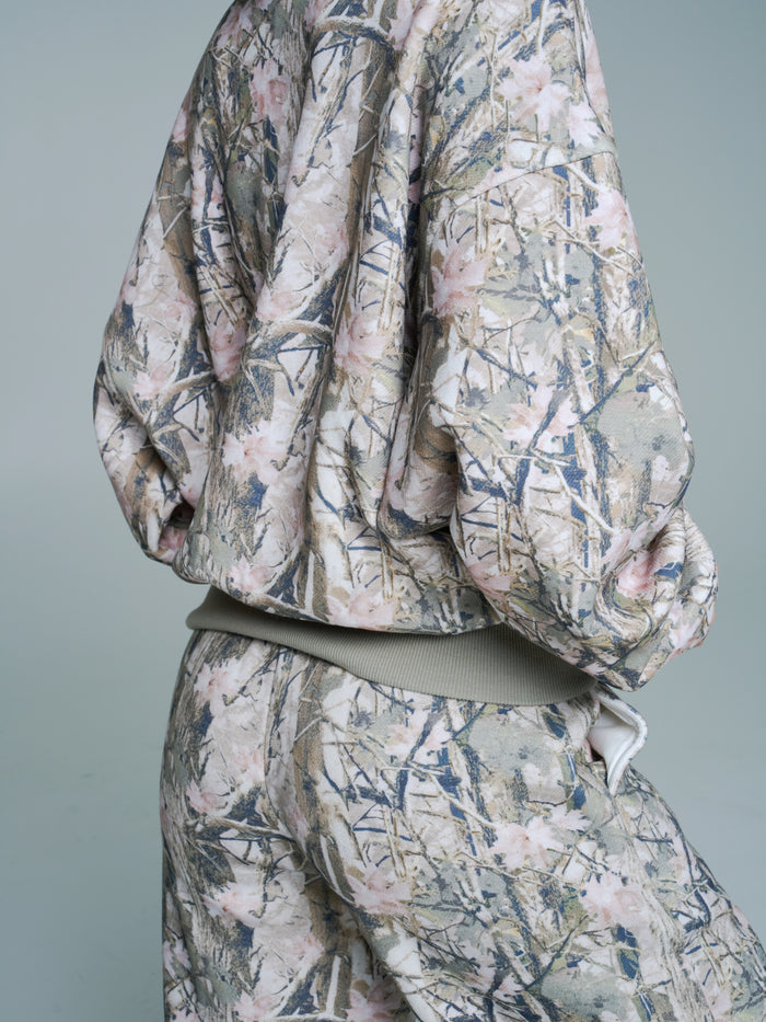 Plush Fleece Crew Pullover - Pink Camo