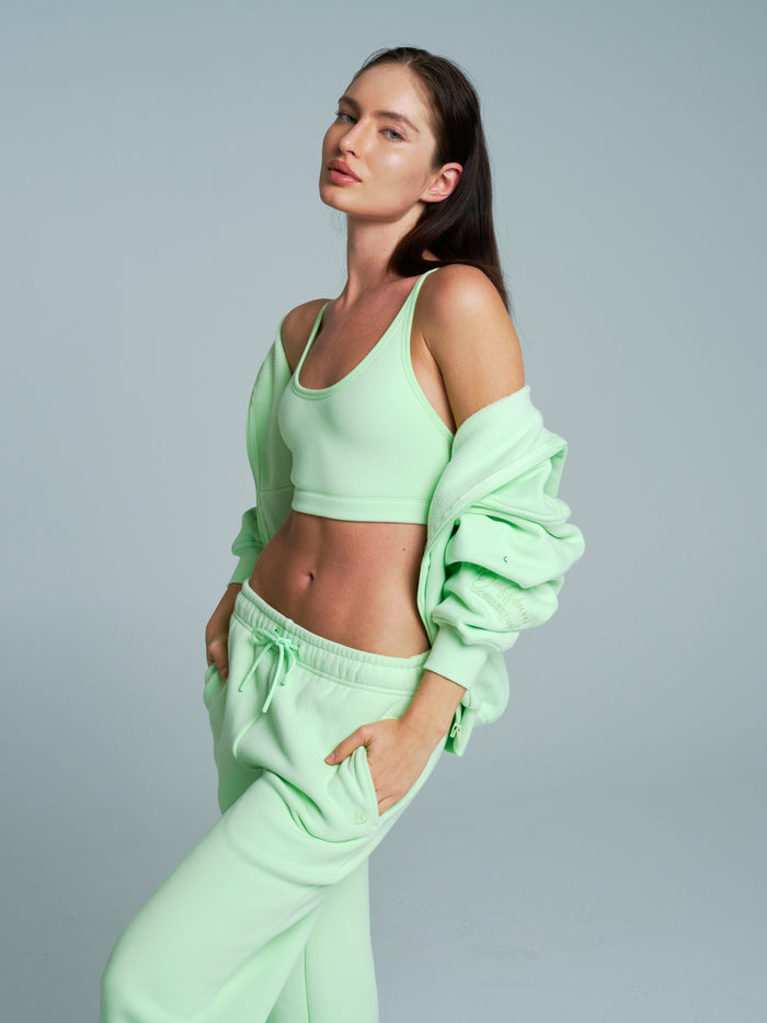 Plush Fleece Straight Leg Sweat Pant - Honeydew