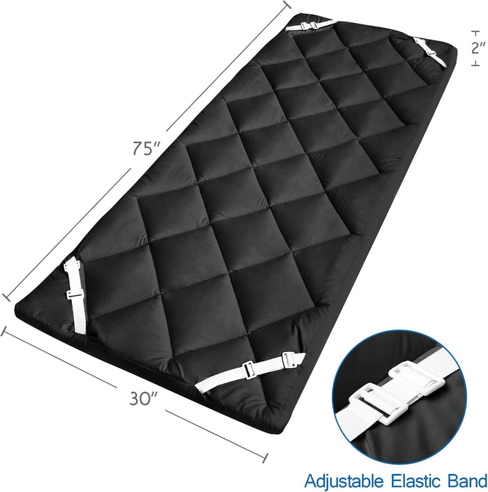 Quilted Cot Mattress Topper - 75" x 30", Soft and Thicker Cot Pad Only, for Camping Cot/Rv Bunk/Narrow Twin Beds (Copy) - Biloban Online Store