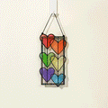 Rainbow Hearts Suncatcher Card 5x7"