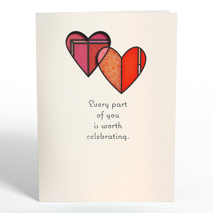 Rainbow Hearts Suncatcher Card 5x7"