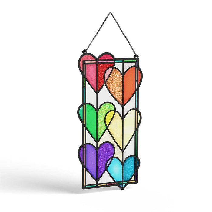 Rainbow Hearts Suncatcher Card 5x7"