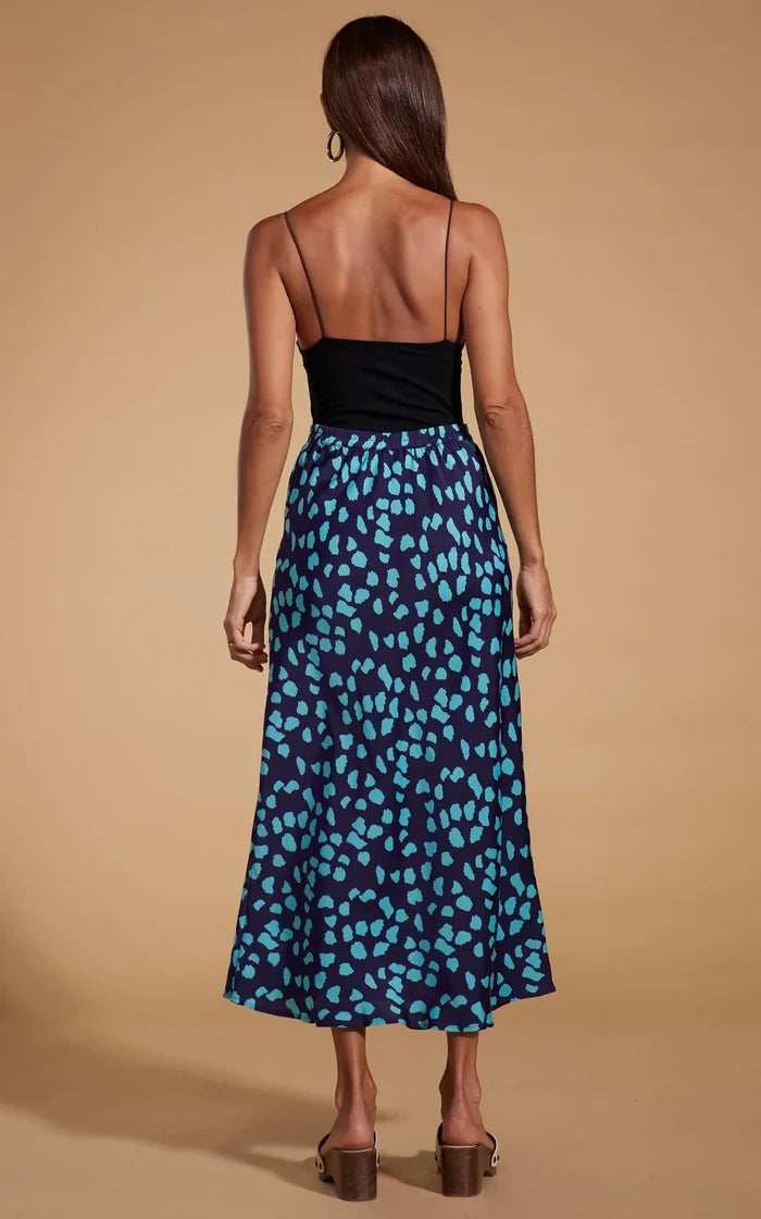 Renzo Skirt | Ice Blue On Navy Cloud