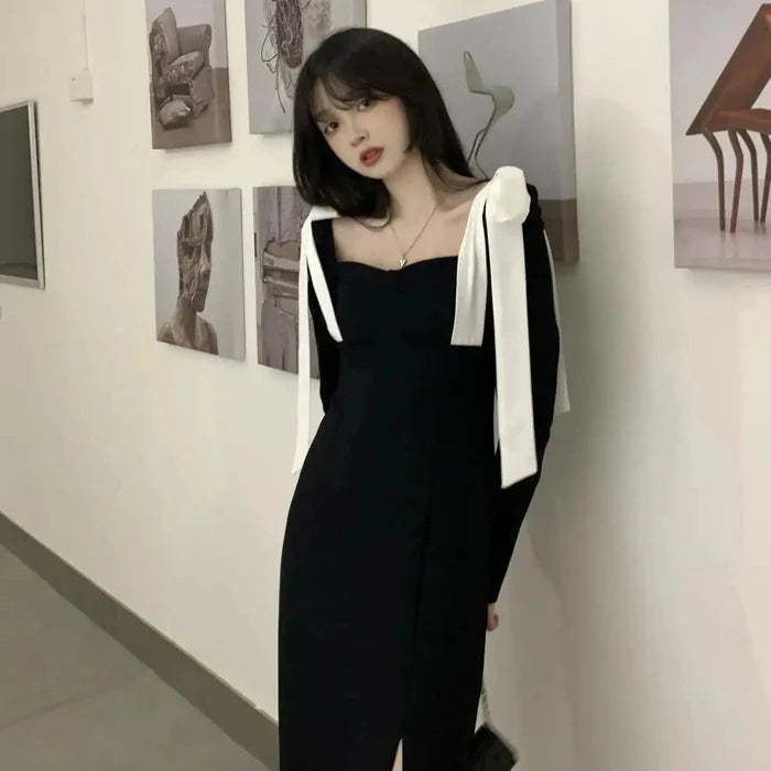 Ribbon Bow Midi Dress fashionnsio