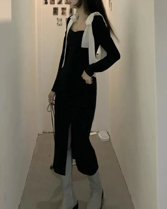 Ribbon Bow Midi Dress fashionnsio