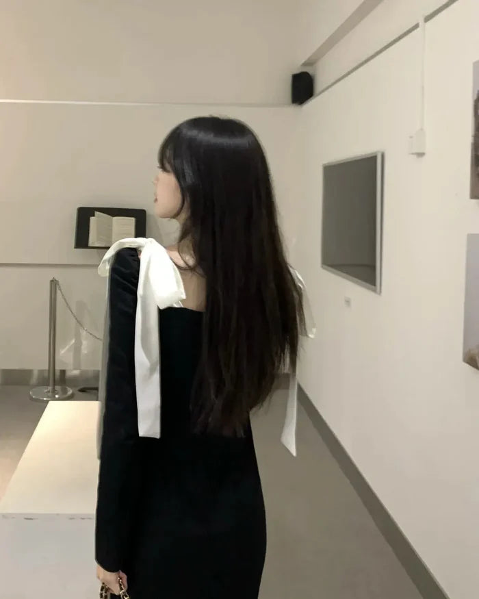 Ribbon Bow Midi Dress fashionnsio