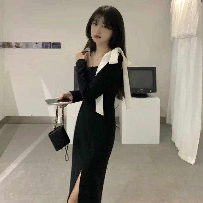 Ribbon Bow Midi Dress fashionnsio