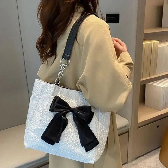 Bow Tote Large Shoulder Bag fashionnsio