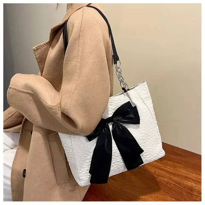 Bow Tote Large Shoulder Bag fashionnsio