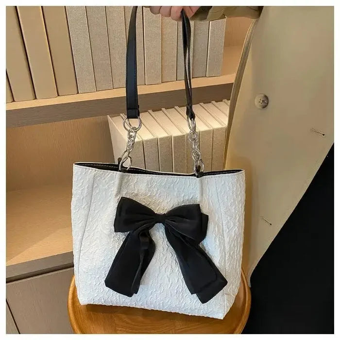 Bow Tote Large Shoulder Bag fashionnsio