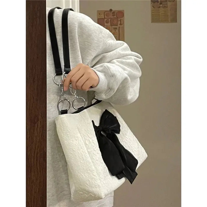 Bow Tote Large Shoulder Bag fashionnsio