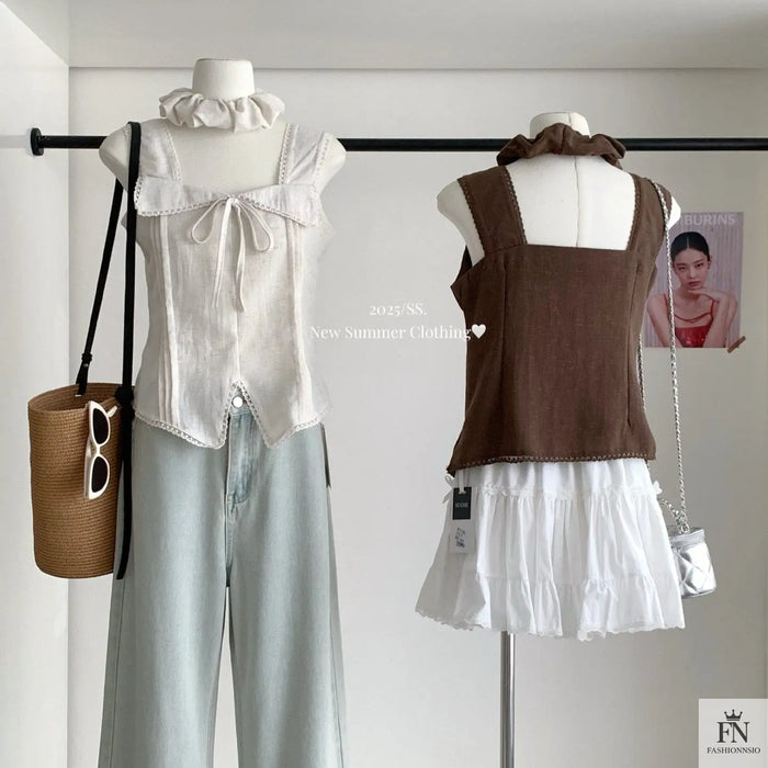 Ruffle Lace Korean Top - Fashionnsio