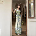 Ruffle Printed Maxi Dress - Fashionnsio
