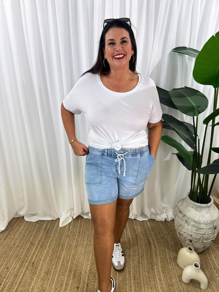 Sammy Denim Shorts - Washed Blue