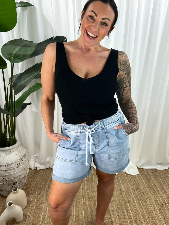 Sammy Denim Shorts - Washed Blue