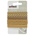 Scunci Style Pack Of 10 Elastics Hair Bands Blonde Braid Dots