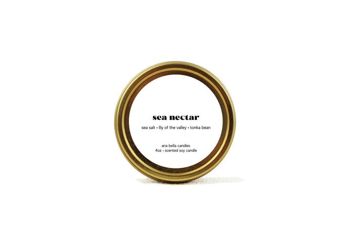 Sea Nectar Soy Candle 4oz Gold Tin