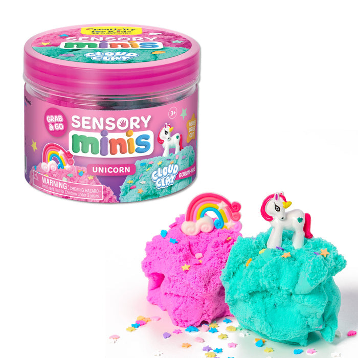 Sensory Mini Play Kit Jar with Cloud Clay - Unicorn Theme