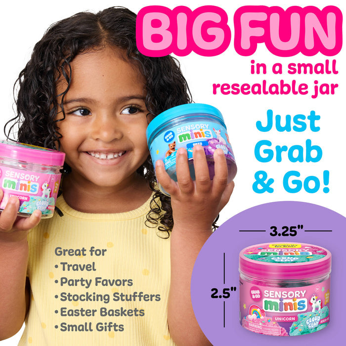 Sensory Mini Play Kit Jar with Cloud Clay - Unicorn Theme