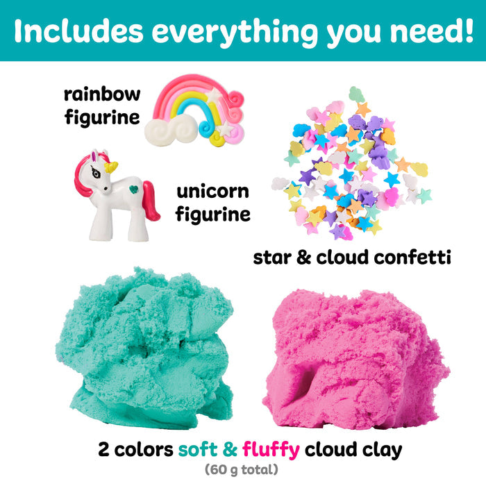 Sensory Mini Play Kit Jar with Cloud Clay - Unicorn Theme