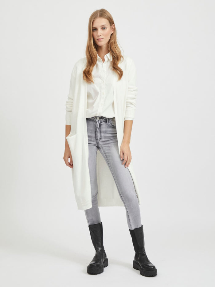 Sian Longline Cardigan (White)