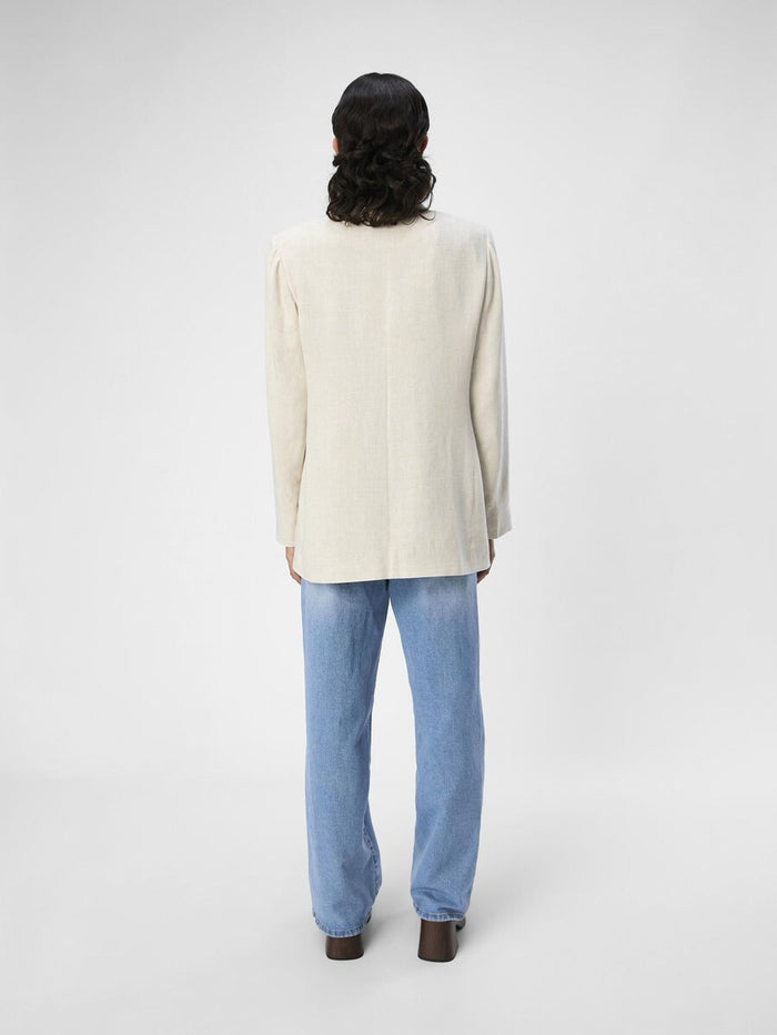 Sigrid Linen Blend Blazer (Sandshell)