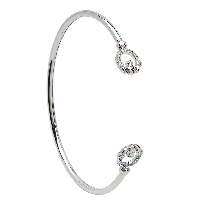 Silver Claddagh Bangle