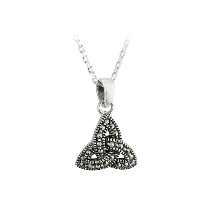 Solvar Sterling Silver Trinity Knot Marcasite Pendant S44391