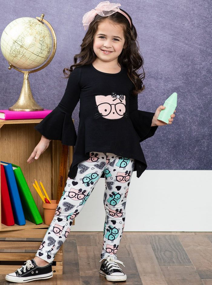 First Day of School | Kitten Tunic & Legging Set | Mia Belle Girls