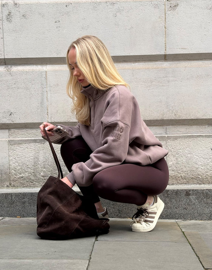 Snap Collar Sierra Sweatshirt in Pebble