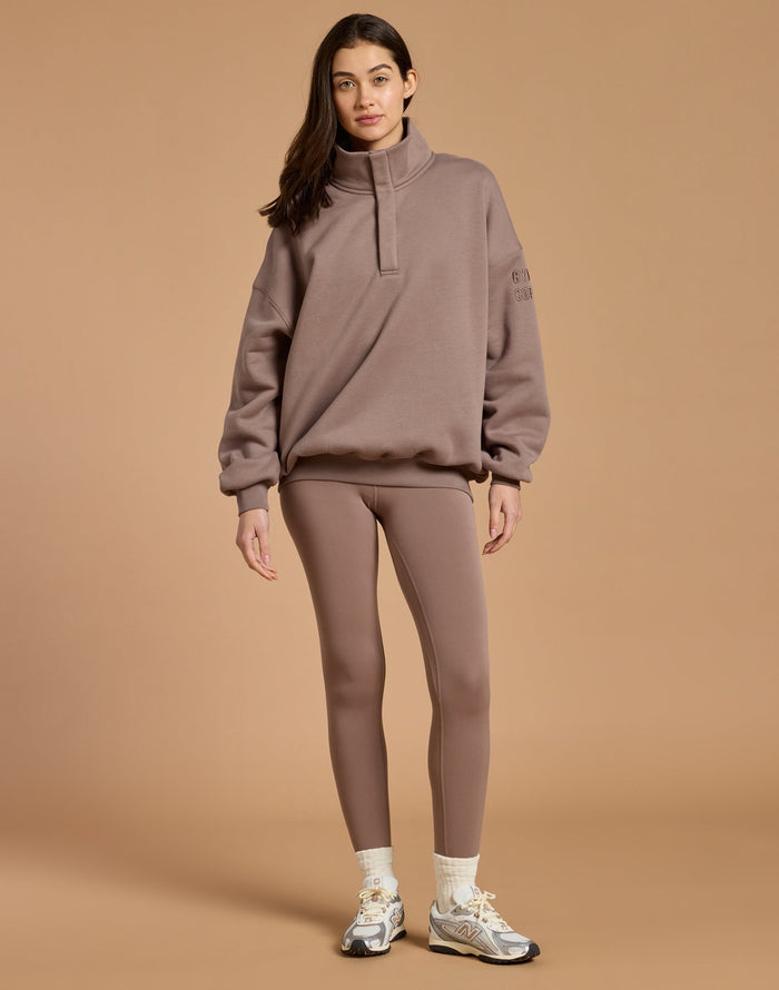 Snap Collar Sierra Sweatshirt in Pebble