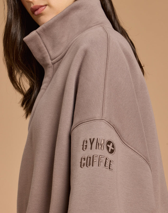 Snap Collar Sierra Sweatshirt in Pebble