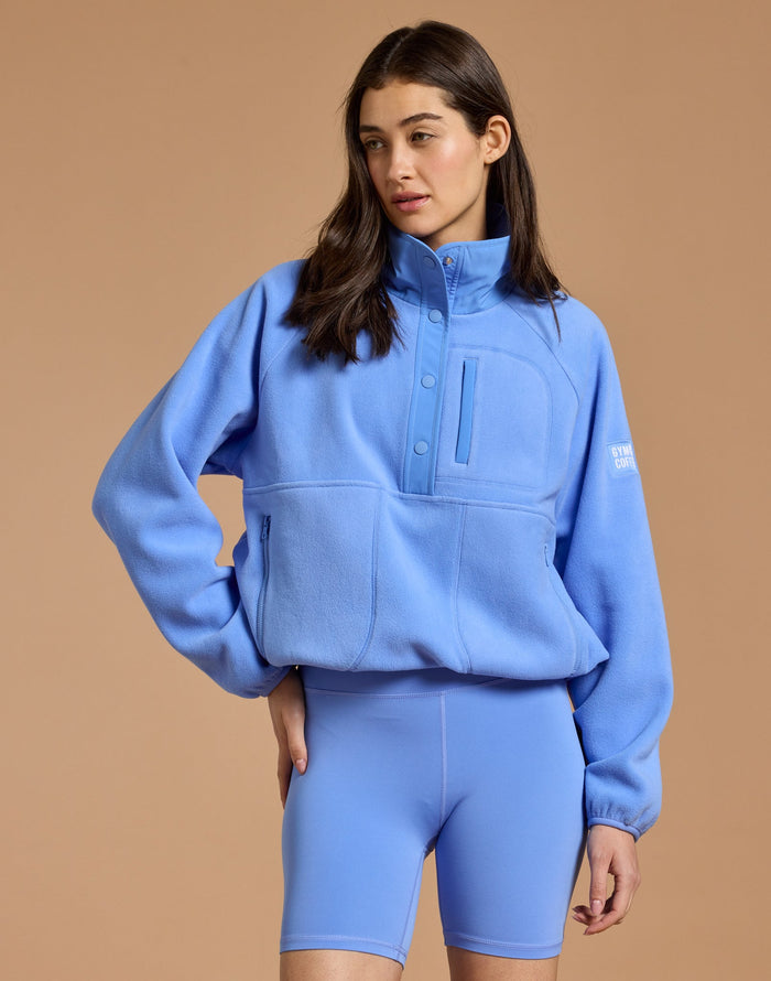 Snap Polar Fleece in Periwinkle Blue