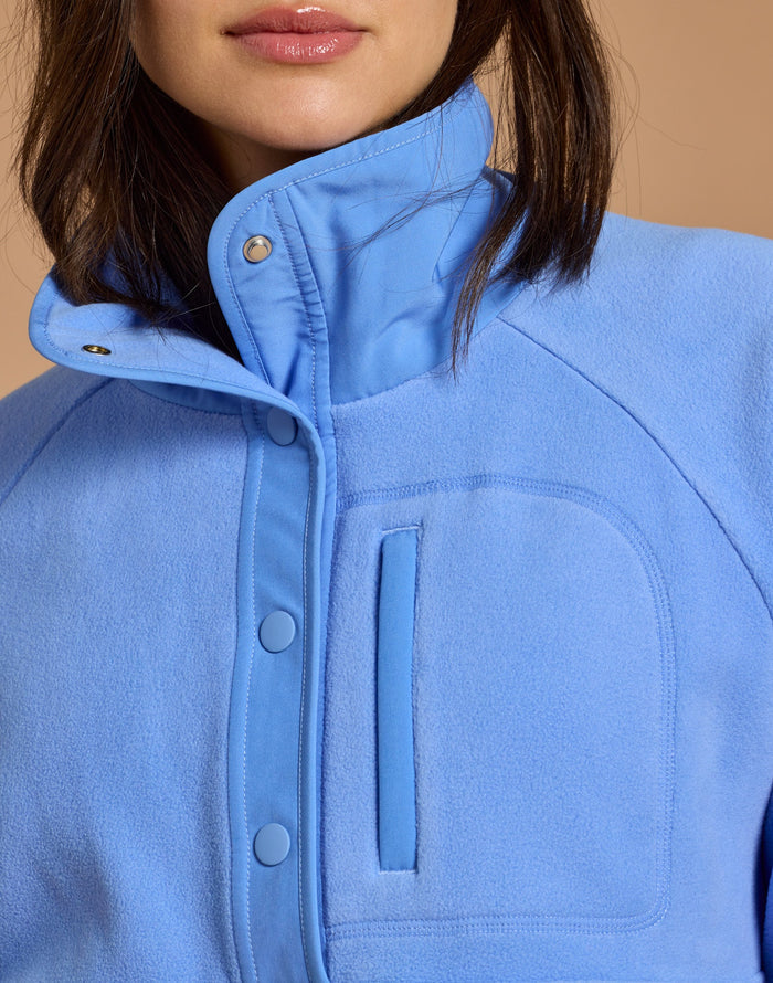 Snap Polar Fleece in Periwinkle Blue