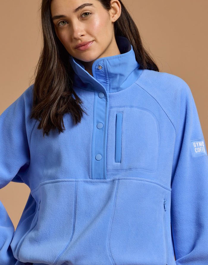 Snap Polar Fleece in Periwinkle Blue