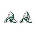 Solvar Rhodium Enamel Trinity Stud Earrings S33174