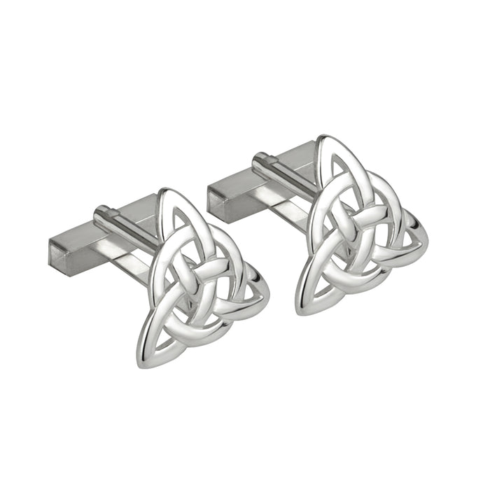 Solvar Rhodium Plated Celtic Knot Cufflinks S6449