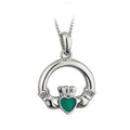 Solvar Rhodium Plated Enamel Claddagh Pendant S4910