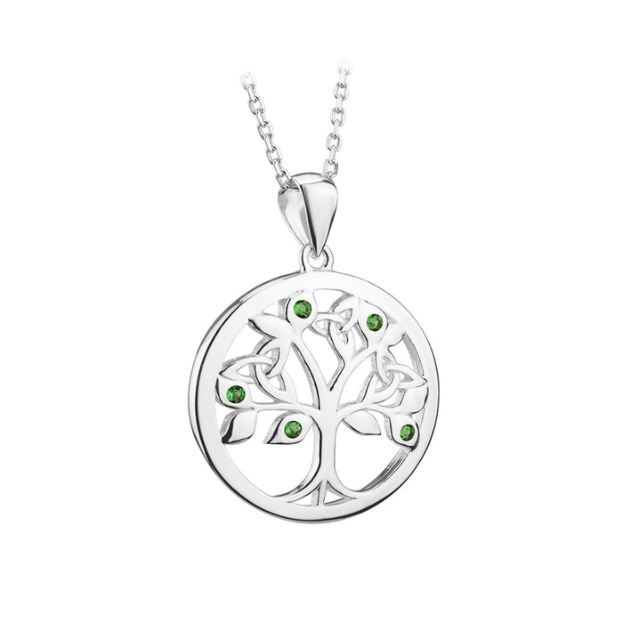 Solvar Sterling Silver Crystal Tree Of Life Pendant S46473