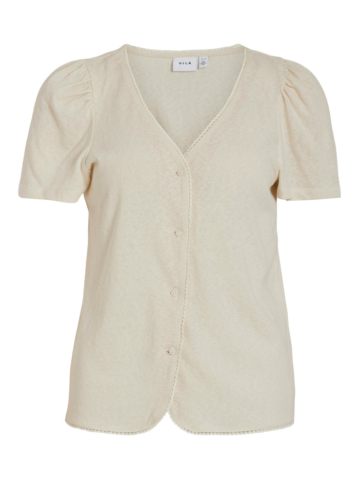 Soni V-Neck Top (Eggnog)