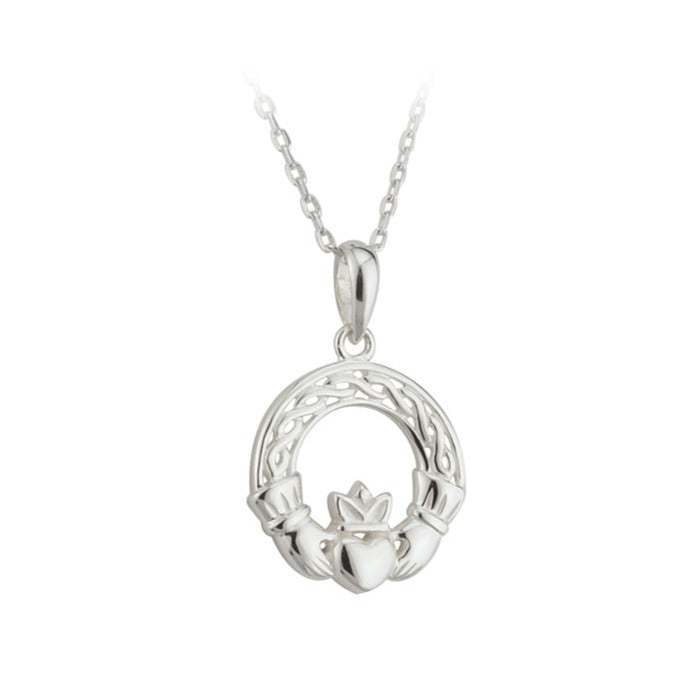 Solvar Sterling Silver Celtic Claddagh Pendant S44965