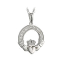 Solvar Sterling Silver Cz Claddagh Pendant S44468