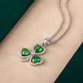 Solvar Sterling Silver Green Cz Shamrock Pendant