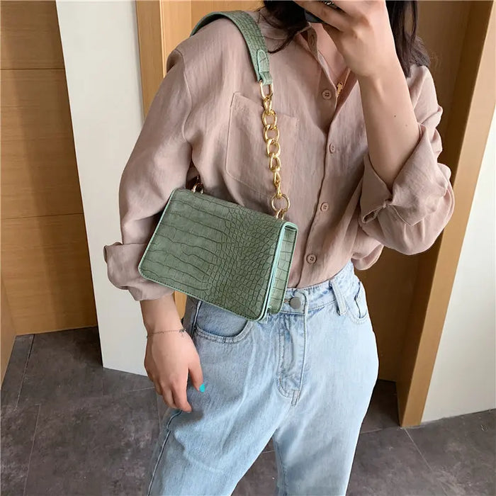 Stone Grain Shoulder Bags fashionnsio