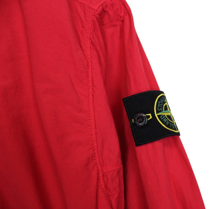 Stone Island AW 2022 Red Naslan Nylon 1/4 Zip Hooded Smock Jacket